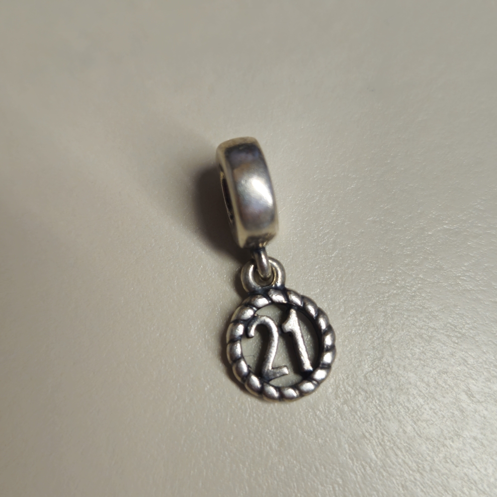 Pandora Silver "21" Charm Pendant